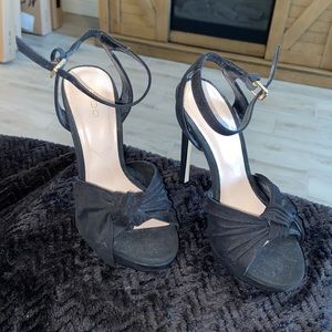 Also black suede heels